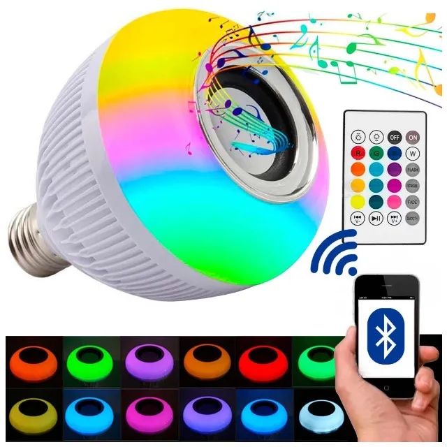 Lâmpada Led Bluetooth Com Áudio Rgb - Loja Natan Abreu  - Foto 4
