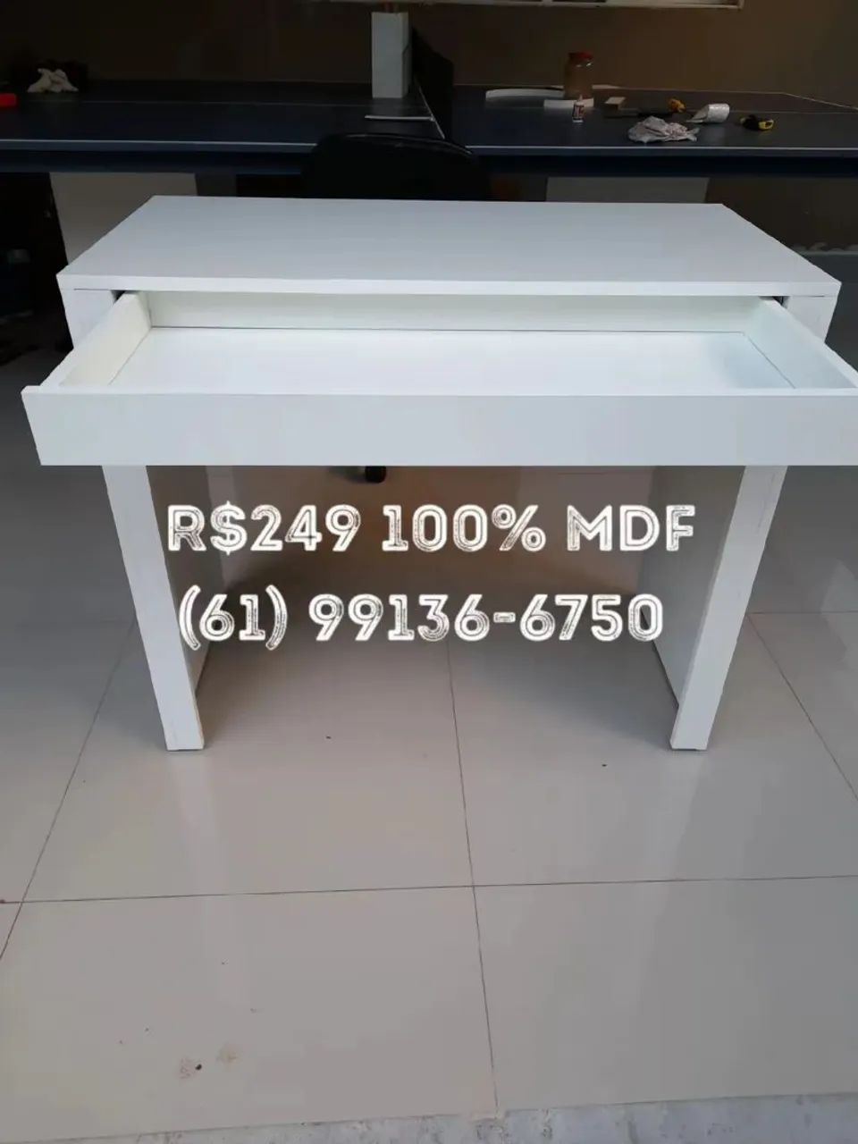 Escrivaninha Home Office 100% MDF 1 Gaveta *NOVA* - Foto 4