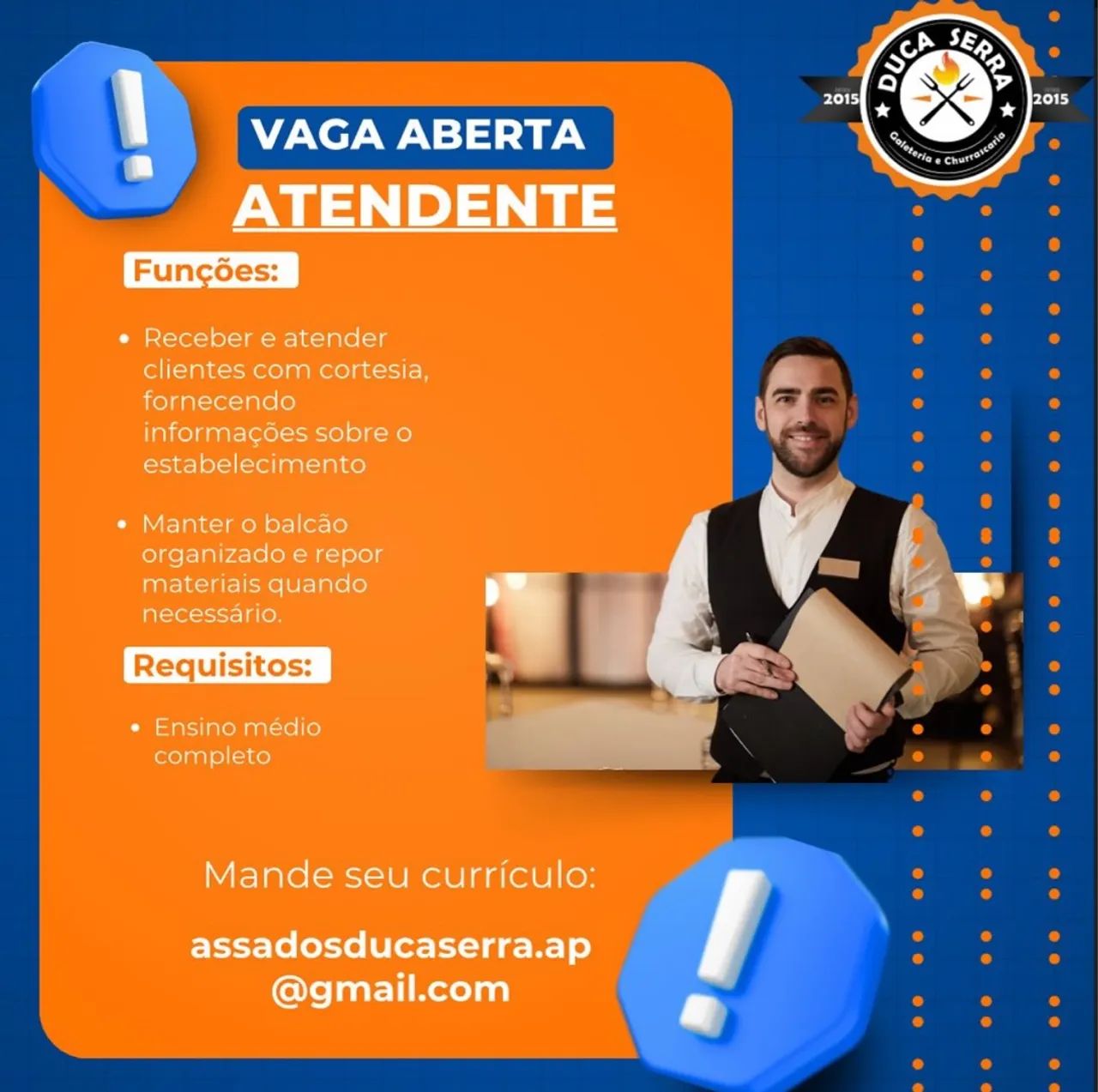 Vaga de emprego.