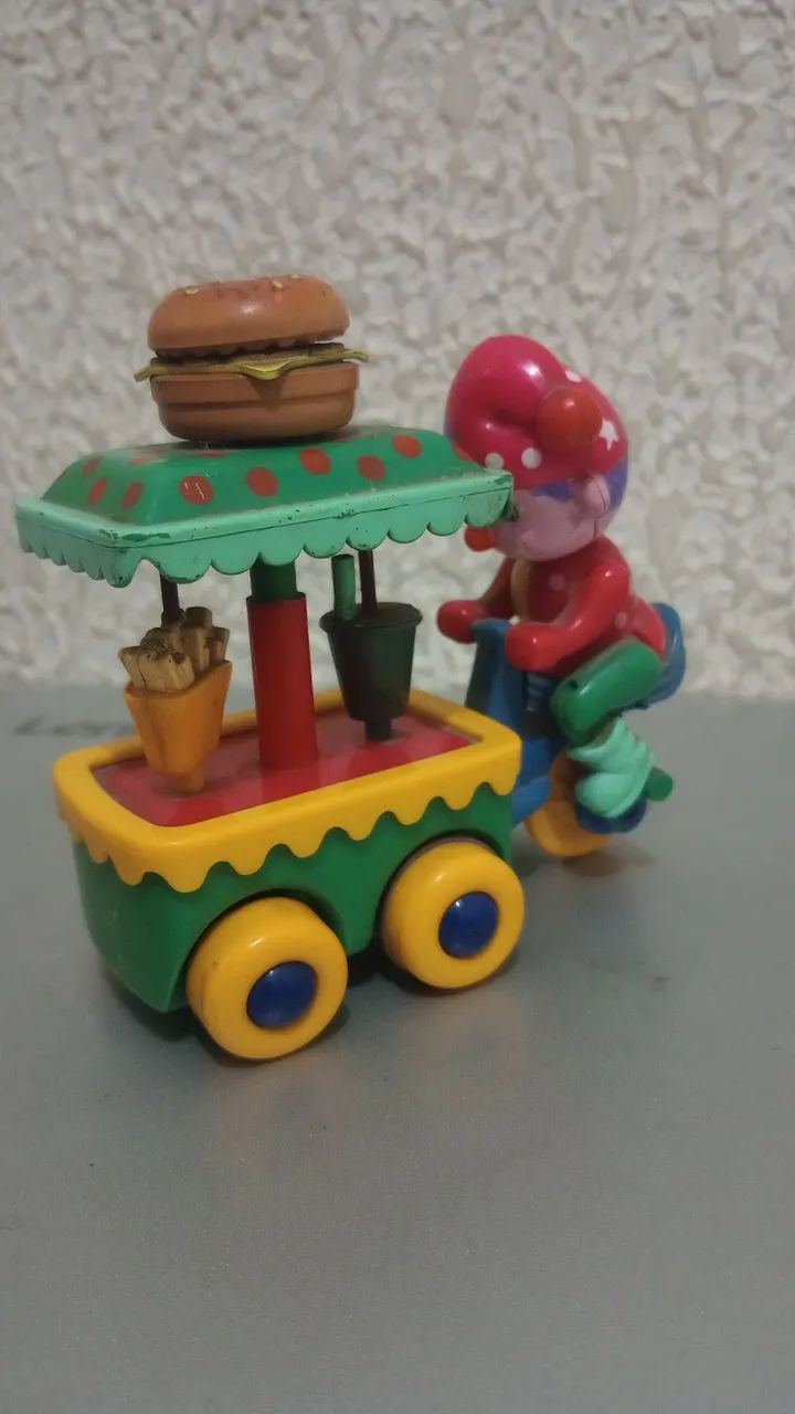 Clown Peddler Cart pull-back colecionável vintage anos 80 funcionando  - Foto 2