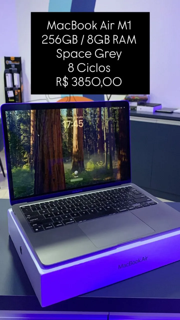 MacBook Air 2024 Apple M3 Memória 16GB SSD 256GB 13.6 todas as