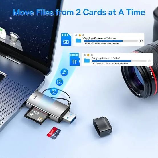 Leitor de Cartões SD e TF Baseus USB 3.0 - Foto 4