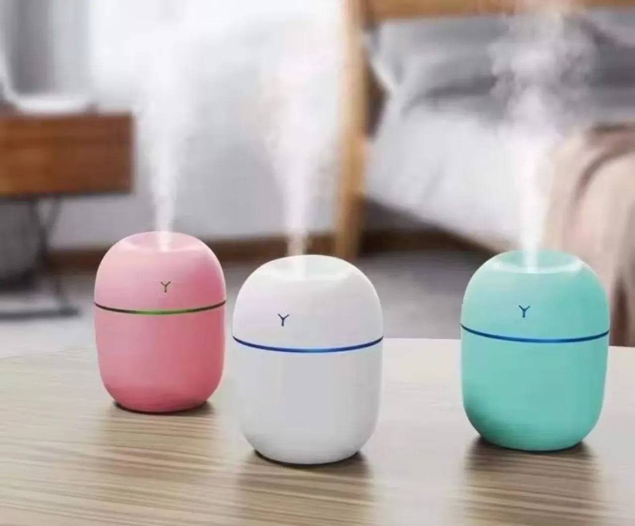 Mini Umidificador De Ar climatizador com led colorido 200ML Para casa Difusor De Aroma USB