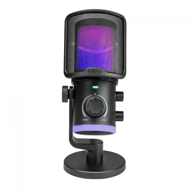 Microfone Fifine AM6 Ampligame RGB cardióide USB Gamer profissional - Foto 2