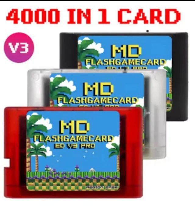 cartucho multi jogos flash card mega drive v3