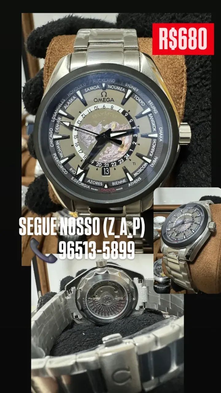 Relógio OMEGA AUTOMÁTICO WORLDTIMER ENTREGAMOS 