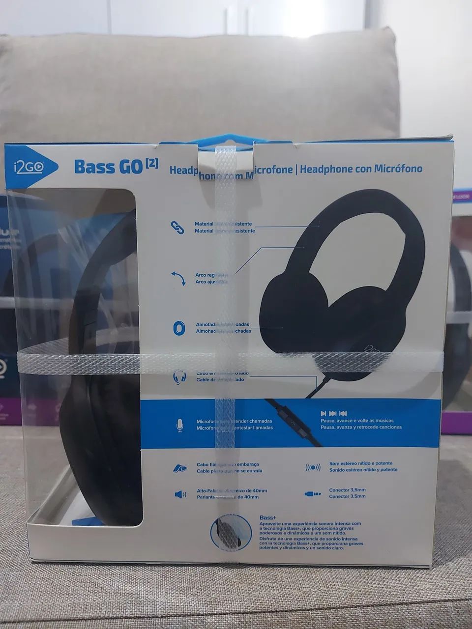 Fone de Ouvido i2Go Bass GO Deep Blue com Microfone - Foto 5