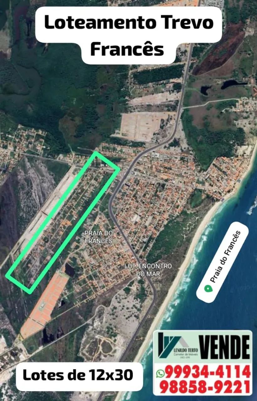 Vendo lotes 12x30 planos próximo do Francês 