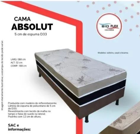 Cama Box Absolut D33 - 5 cm de Espuma