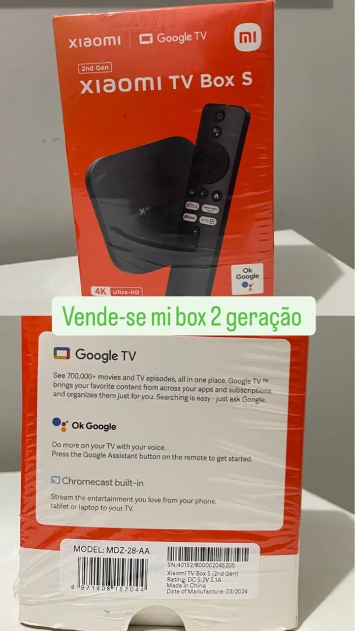 Xiaomi Mi Box S 2ª Geração - 4K Ultra HD