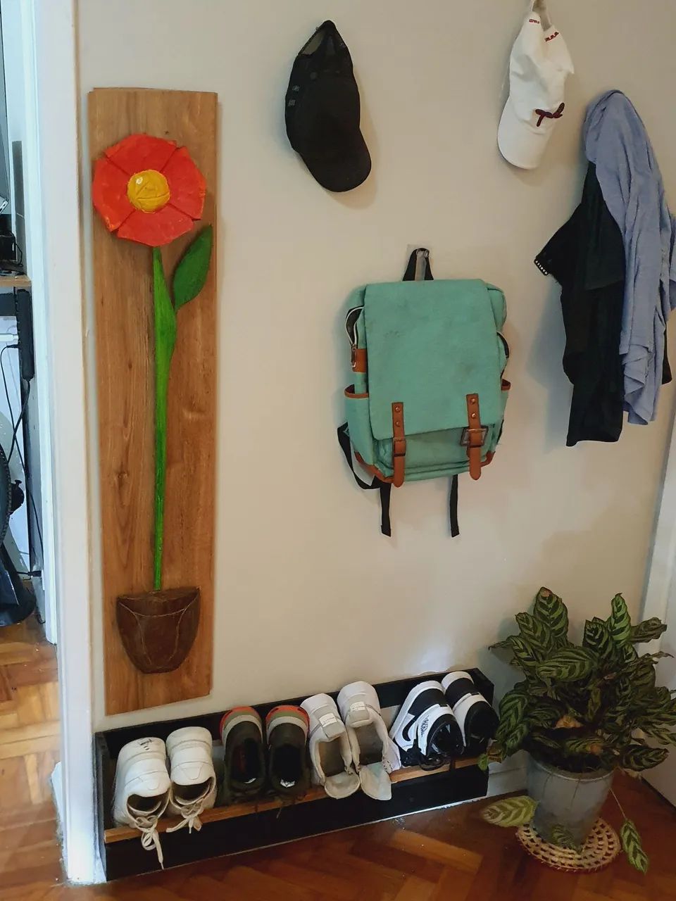 Flor de madeira para decoração quadro arte 