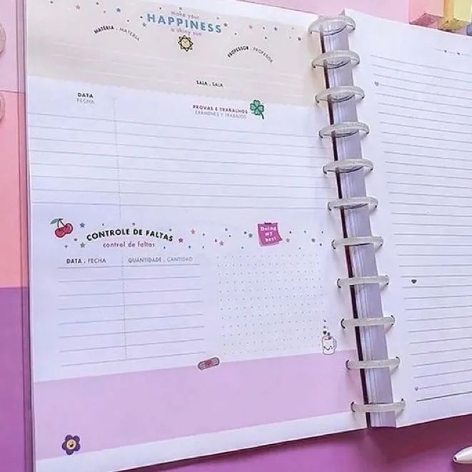 Caderno de disco Tilibra 10 matéria 160 folhas.