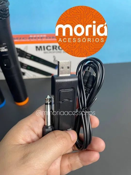 Microfone Duplo Sem Fio Receptor USB - Foto 5
