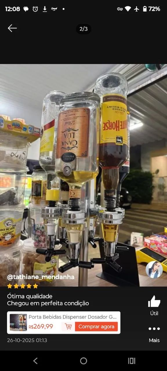 Dosador giratório para 6 garrafas