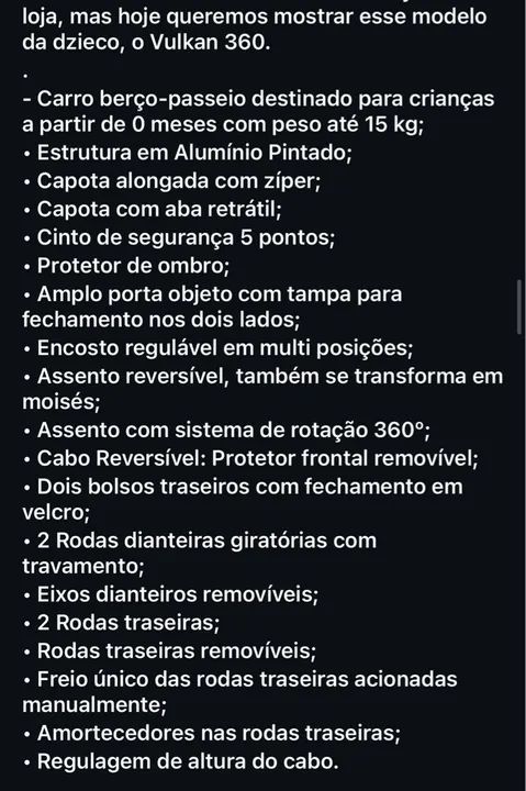 Carrinho de bebê Dzieco Vulkan 360  - Foto 3