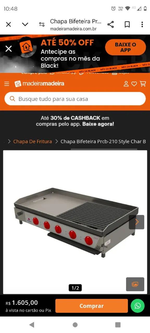 Chapa e Grill 5 Bocas - Ideal para lanches! - Foto 2