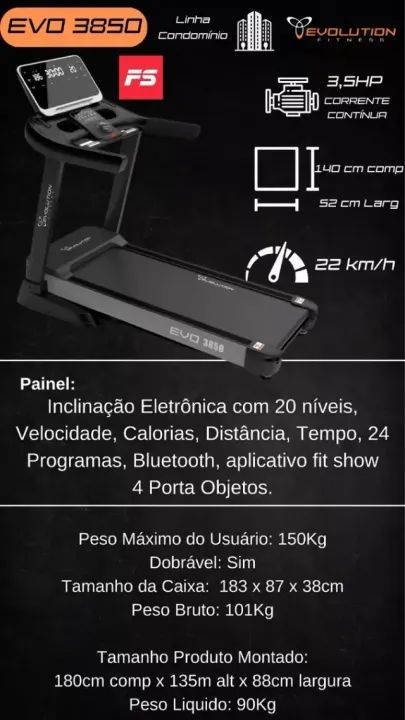 ESTEIRA EVO 3850 - Com INCLINAÇÃO  - Foto 2