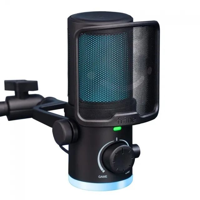 Microfone Fifine AM6 Ampligame RGB cardióide USB Gamer profissional - Foto 4