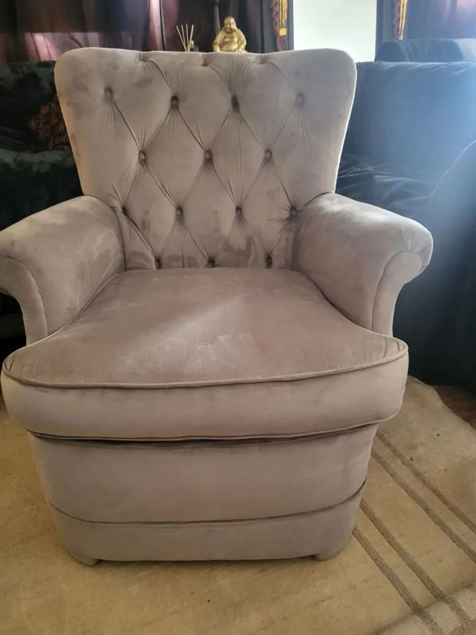 Par de Poltronas vintage em Veludo Cinza. - Foto 2