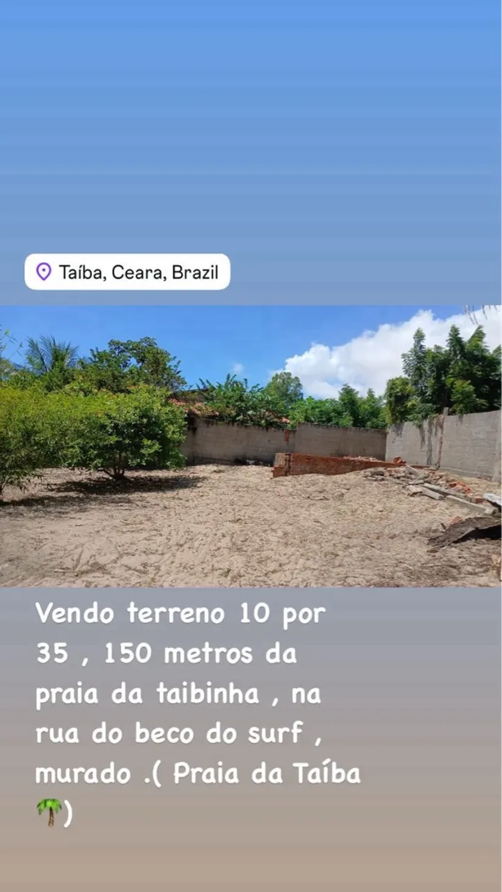 Vendo terreno praia da Taiba .