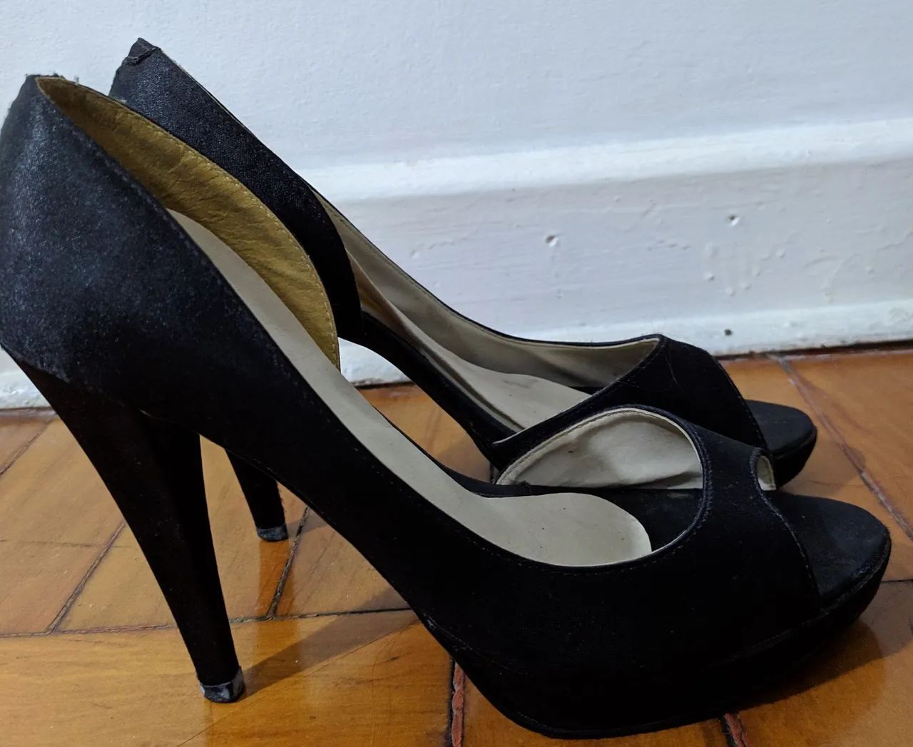 Sandália Peep Toe Preta Vizzano 39 - Foto 2