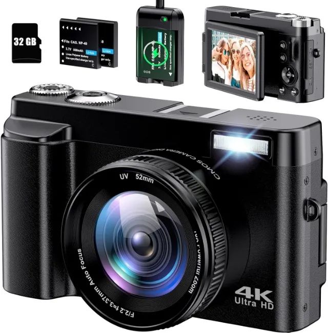 Camera Digital 4K 48mp 180º 3 polegadas Zoom digital 16 X - Foto 2