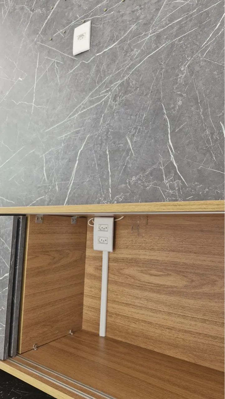 Painel de TV em MDF com design marmorizado moderno - Foto 3