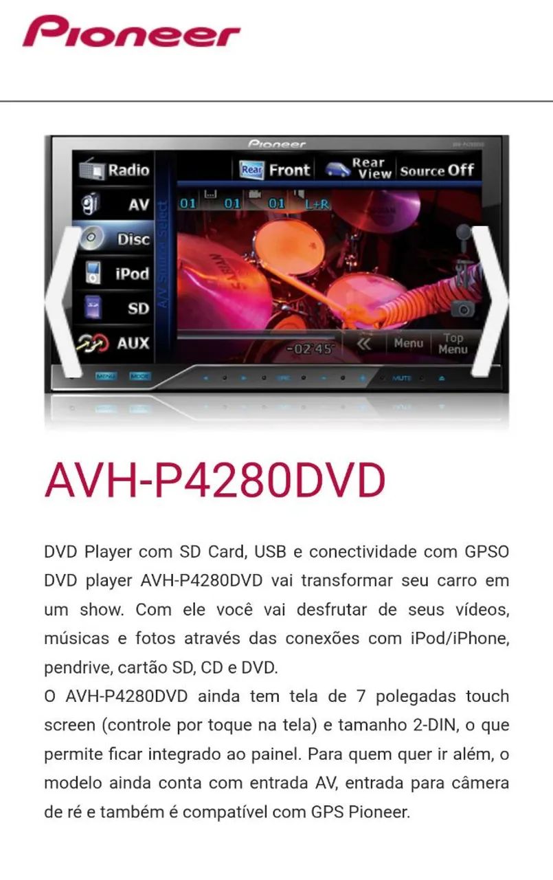 DVD Pioneer AVH P4280 - Foto 5