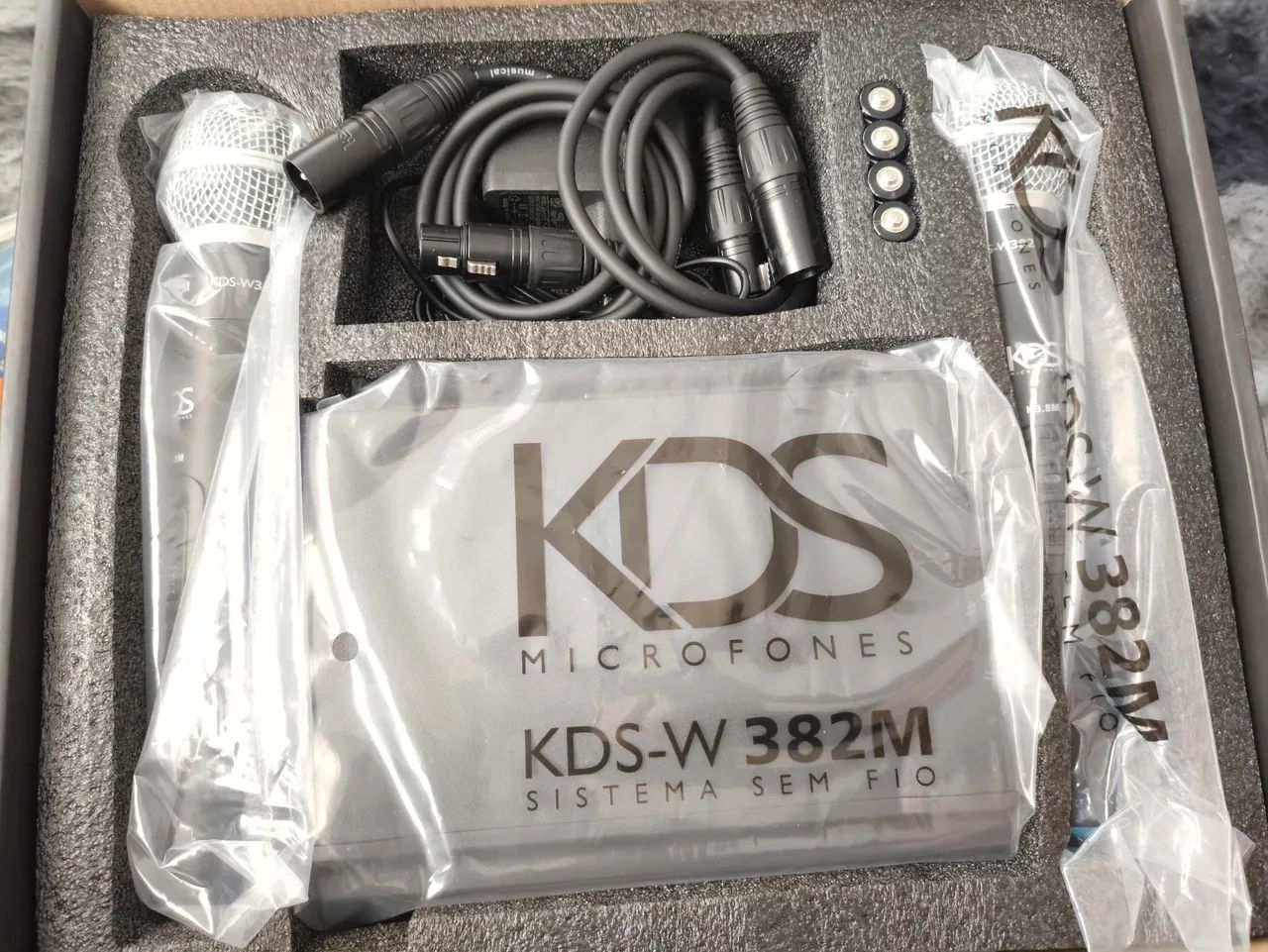 Kit Microfone Sem fio KDS-W382M UHF Mão Duplo Kadosh - Foto 3