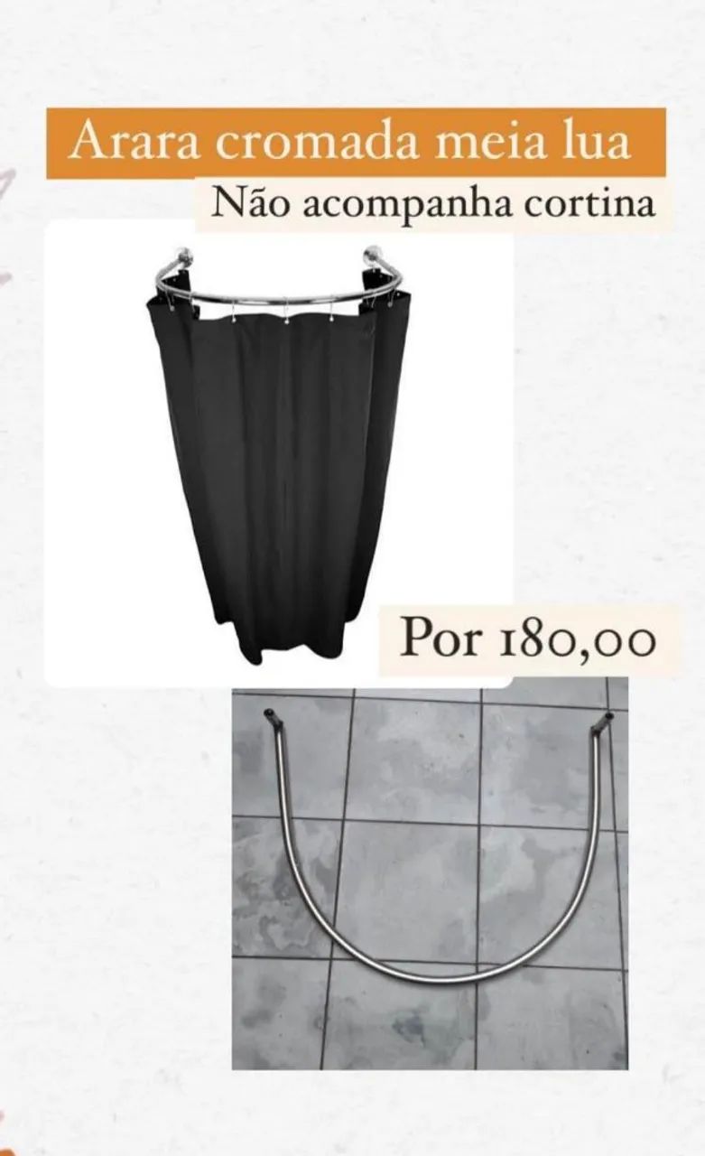 Arara Provador cromada meia lua 