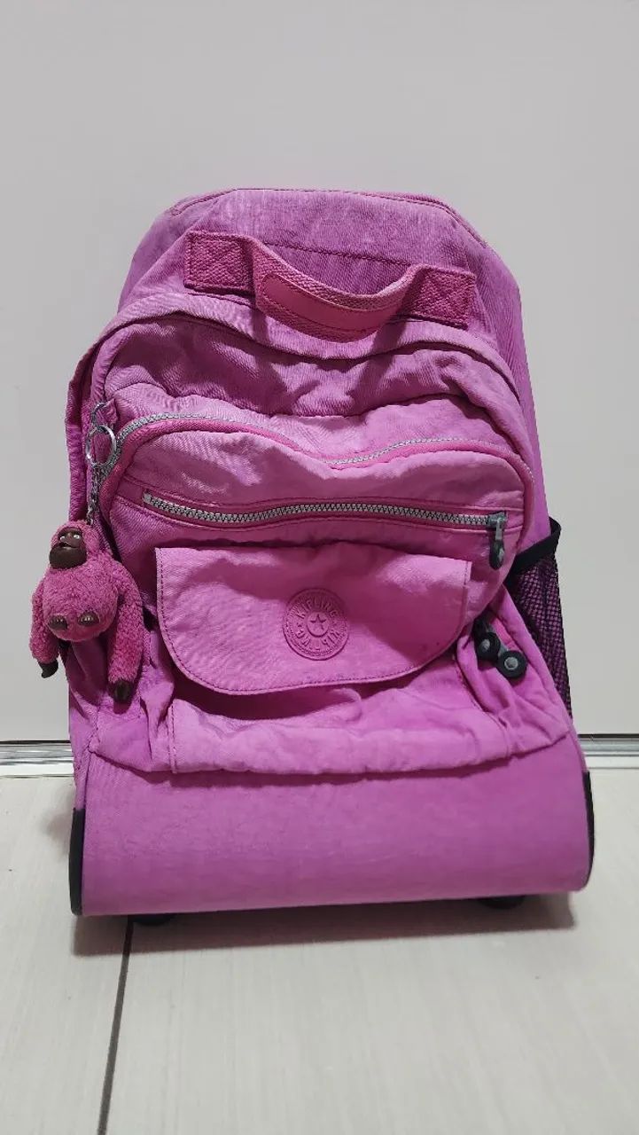 Mochila de Rodinhas Kipling Rosa - Foto 3