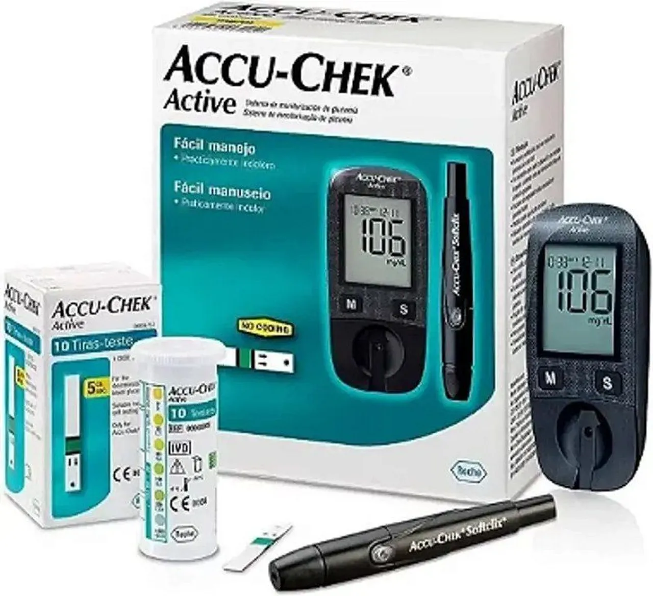 Aparelho de Glicose Accu-Chek Active - Novo