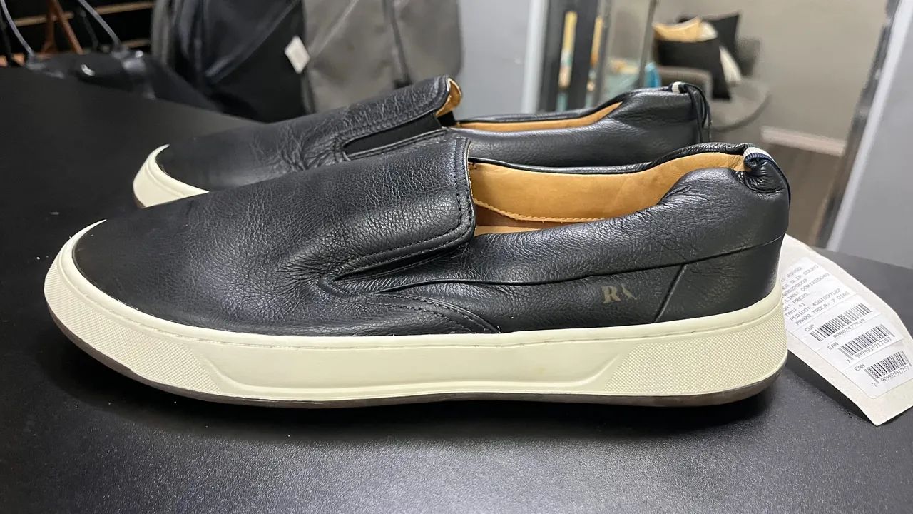 Tênis RSV Slip On Couro Preto - Foto 3