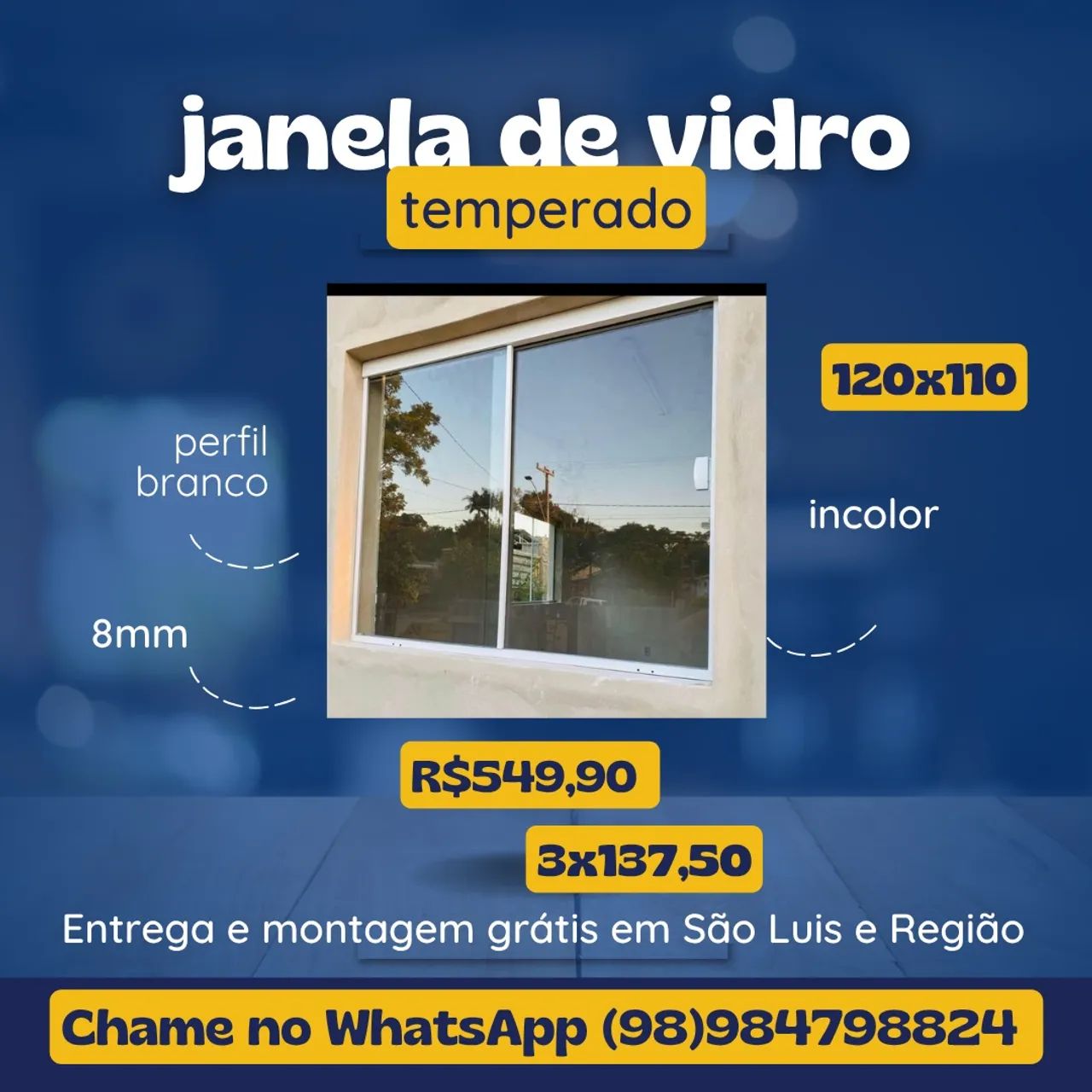 Janela de Vidro Temperado  - Foto 2