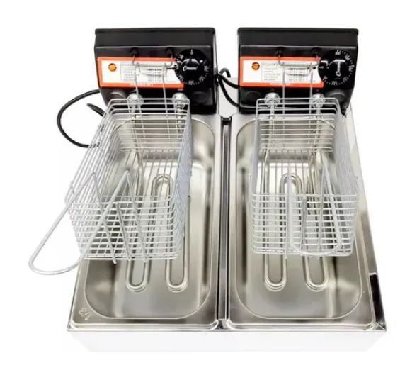 Fritadeira Elétrica 7 litros 2 cubas FritInox Profissional 220v - Foto 2