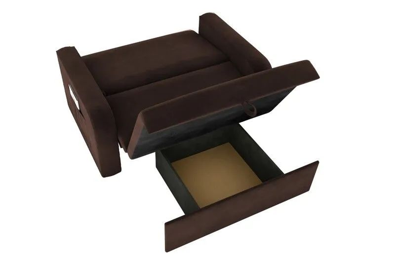 Sofá Cama Casal com Baú Suede Marrom  - Foto 5