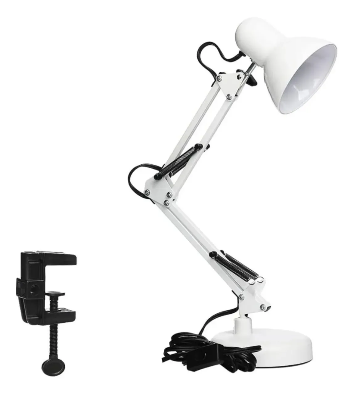Abajur/ luminária Articulado Branco com Garra