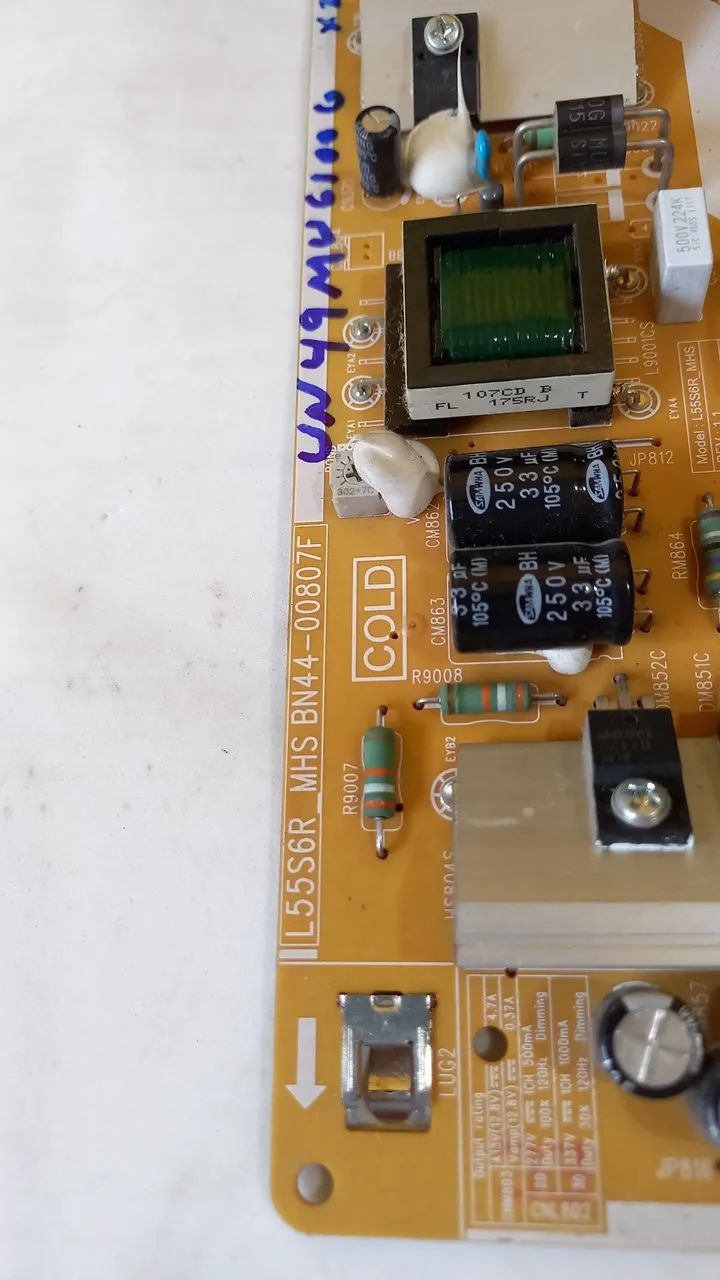 Placa Fonte TV Samsung UN49MU6100g - Foto 2