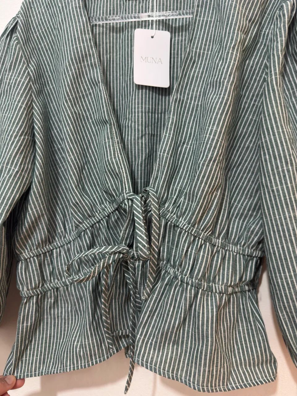 Blusa GG listras verde nunca usada  - Foto 3