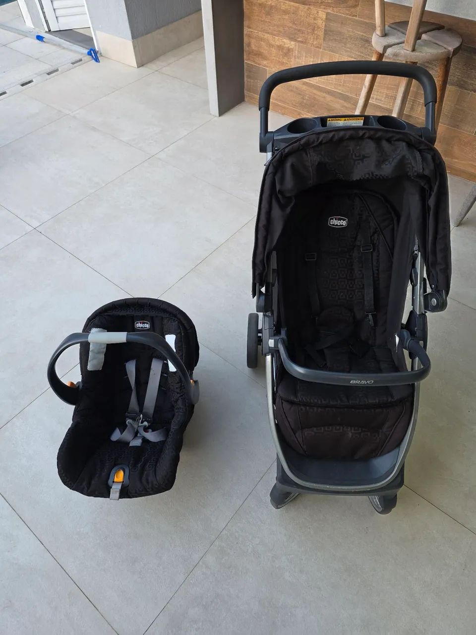 Carrinho + bebê conforto BRAVO - Foto 3