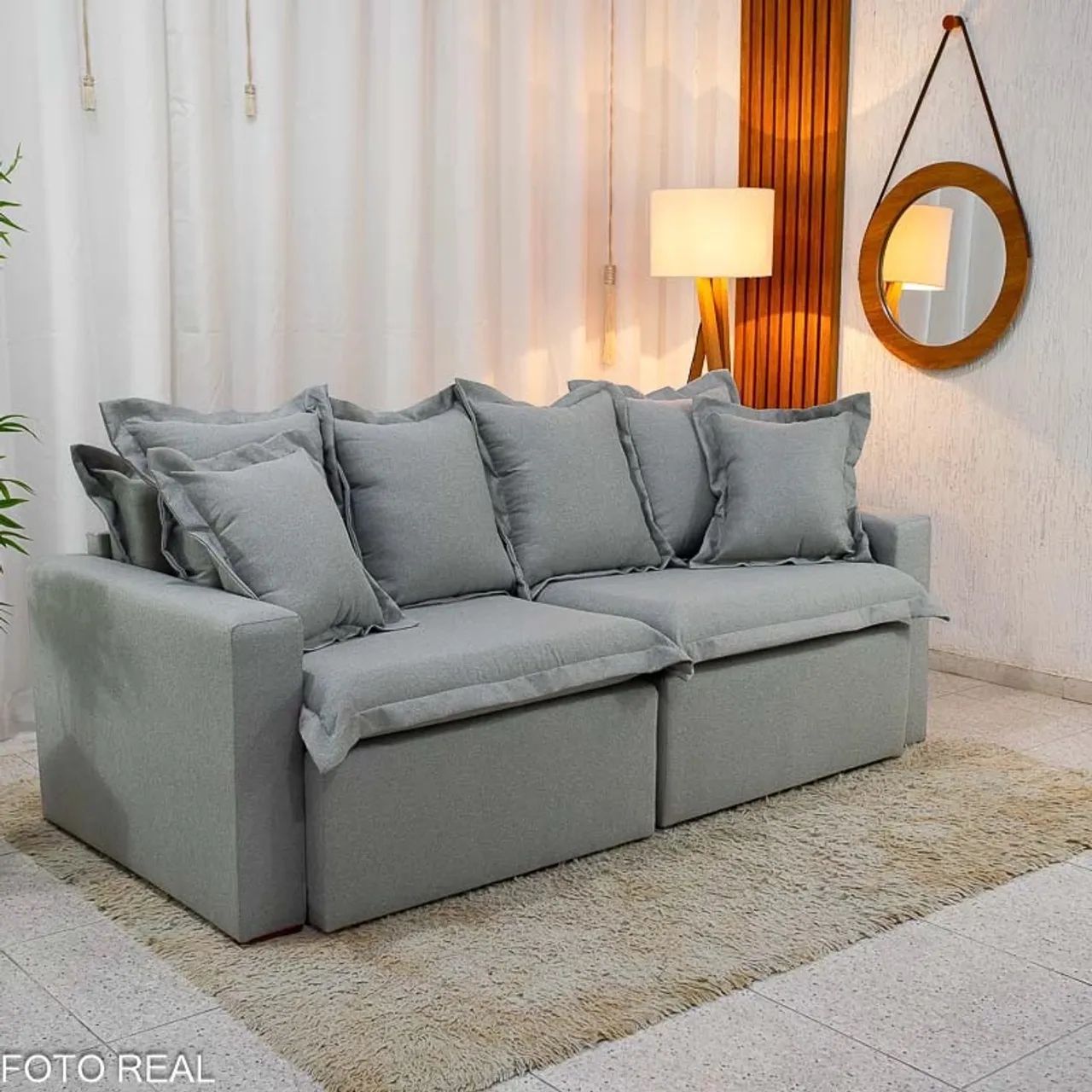 Sofá Retrátil e Cama Torino 2.10m Linho - Sem Caixa - Foto 3