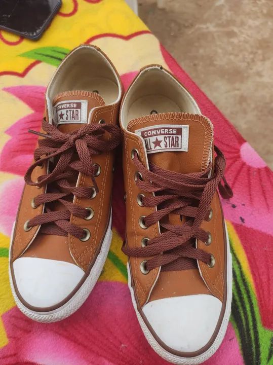 Tênis Converse All Star Couro Marrom