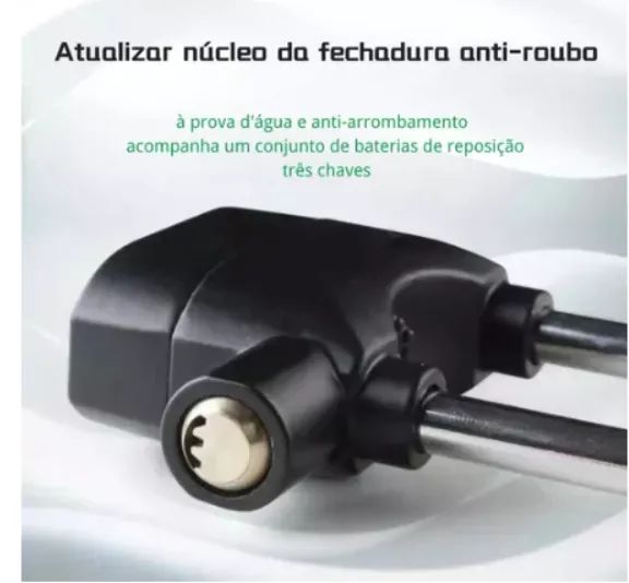 Cadeado Antifurto Com Alarme Sonoro a Prova Dágua Blindagem Resistente - Foto 4