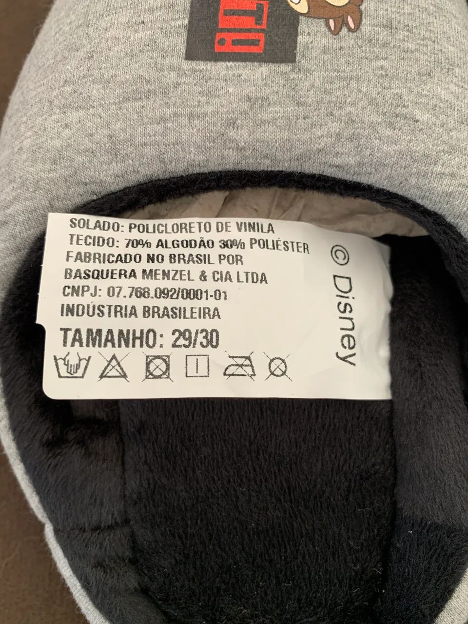 Pantufa infantil cinza - Foto 4