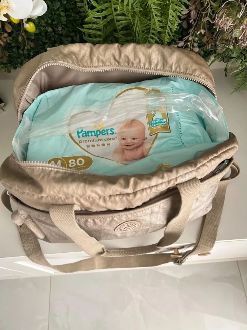 Bolsa maternidade Kipling dourada metálica!  - Foto 2