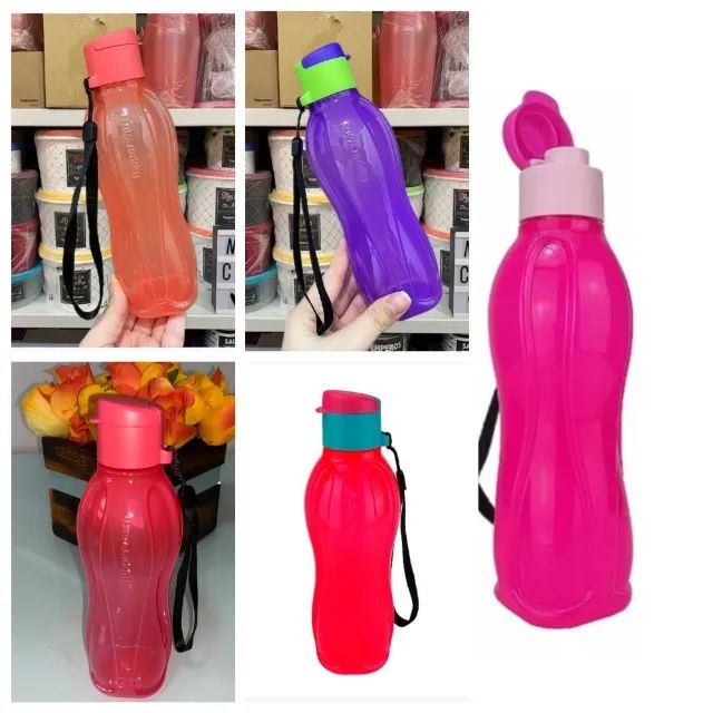 Original Garrafa Eco Tupper 500ml. com tampa flip top e cordinha - Foto 2