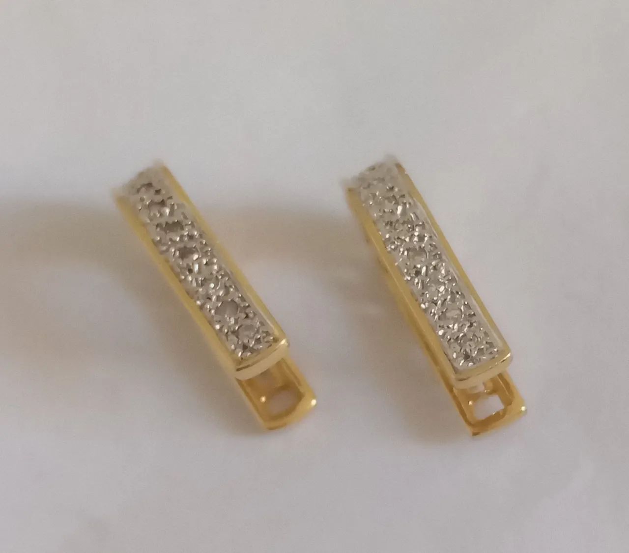 Par brincos 18k com diamantes - jóias de ouro - Foto 4