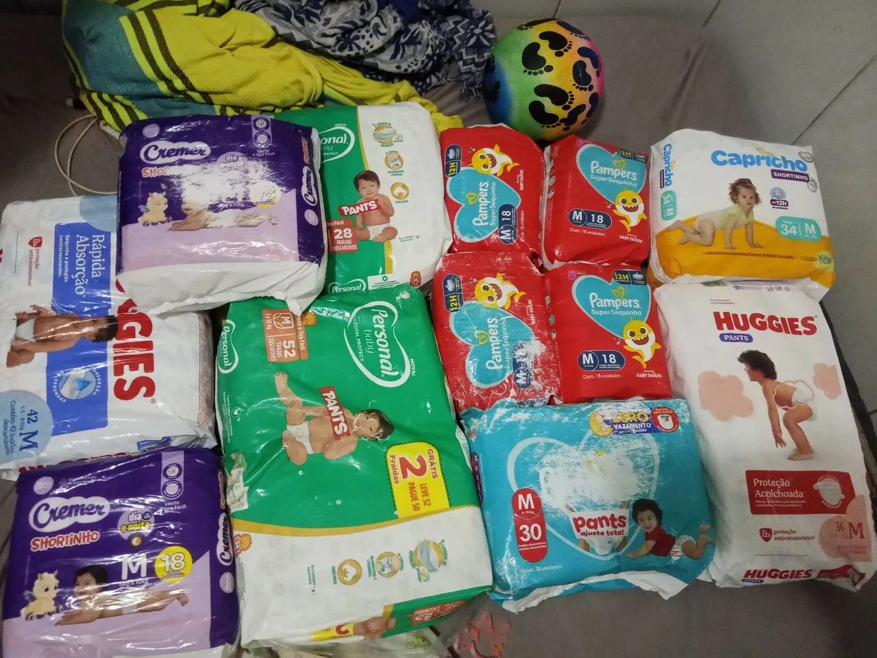 Fraldas M, 12 pacotes