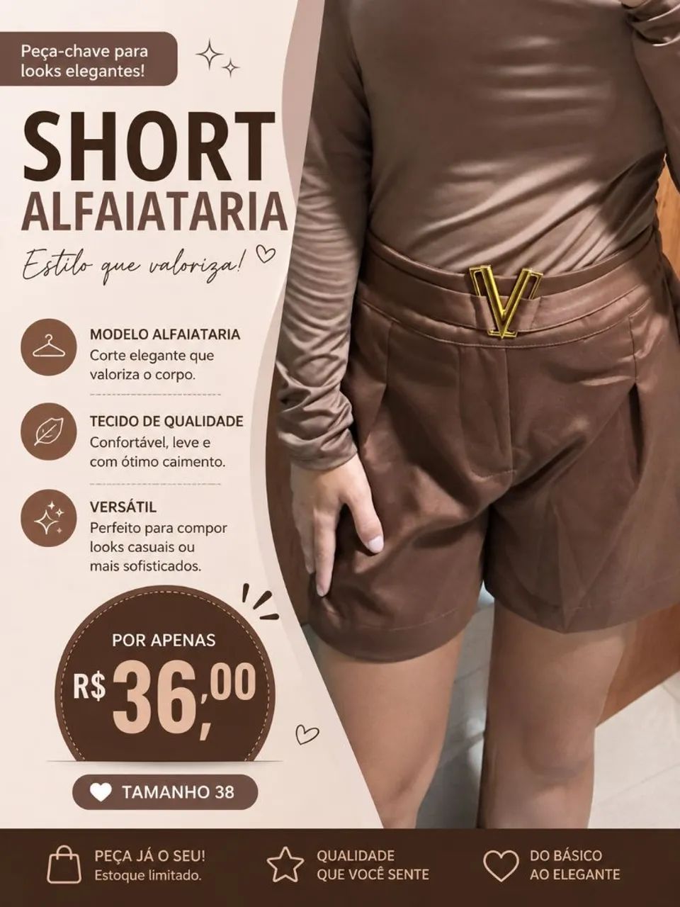 Short alfaiataria 