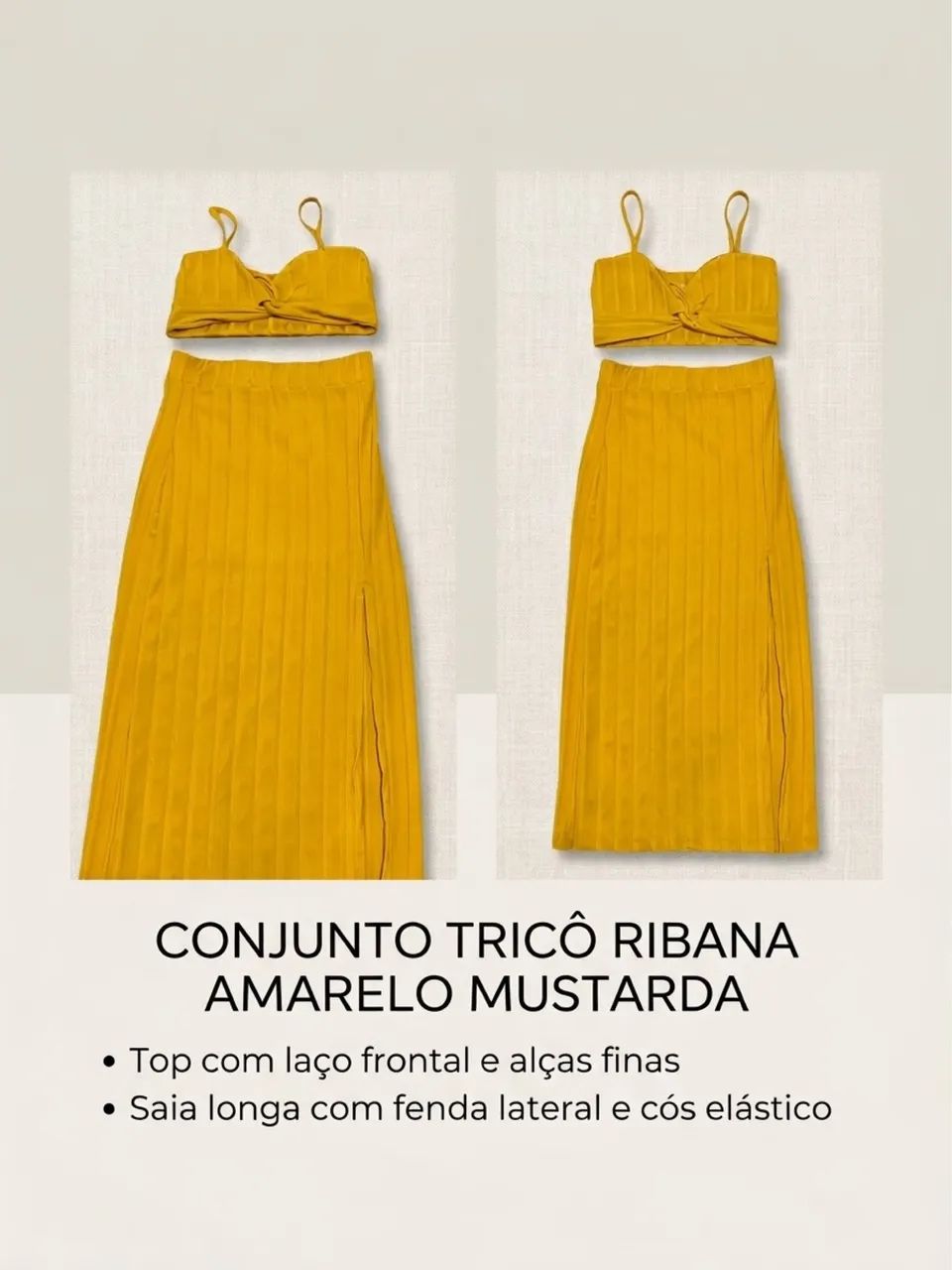 Conjunto tricô amarelo 
